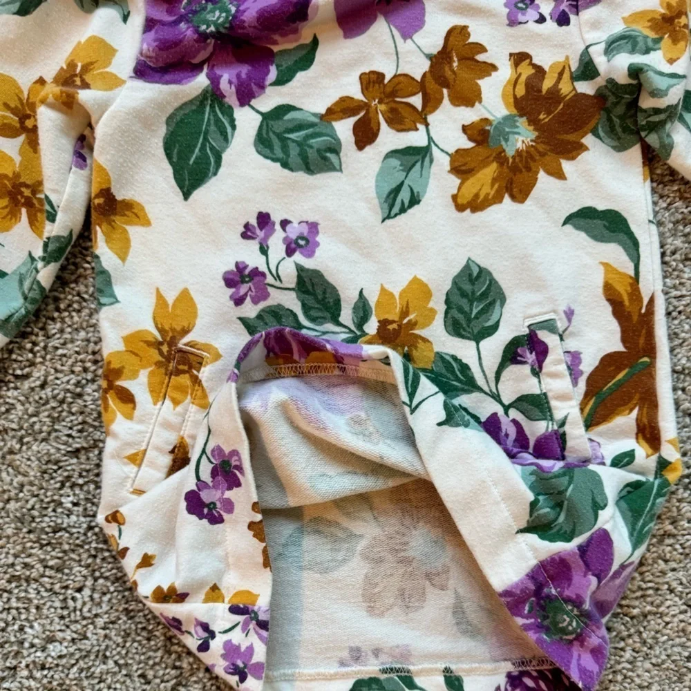 Old Navy baby girl dress long sleeve fall dress floral pockets size 12-18 months